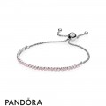 Pandora Bracelets Classic Pink Sparkling Strand Bracelet Pink Cz