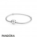 Pandora Bracelets Classic Silver Charm Bracelet With Heart Clasp