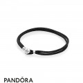 Pandora Bracelets Cord Black Fabric Cord Double Braided Leather Bracelets