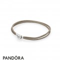 Pandora Bracelets Cord Grey Green Fabric Cord Double Braided Leather Bracelets