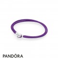 Pandora Bracelets Cord Purple Fabric Cord Double Braided Leather Bracelets