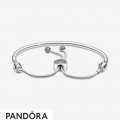 Pandora Moments Snake Mesh Bracelets Paved Heart Clasp