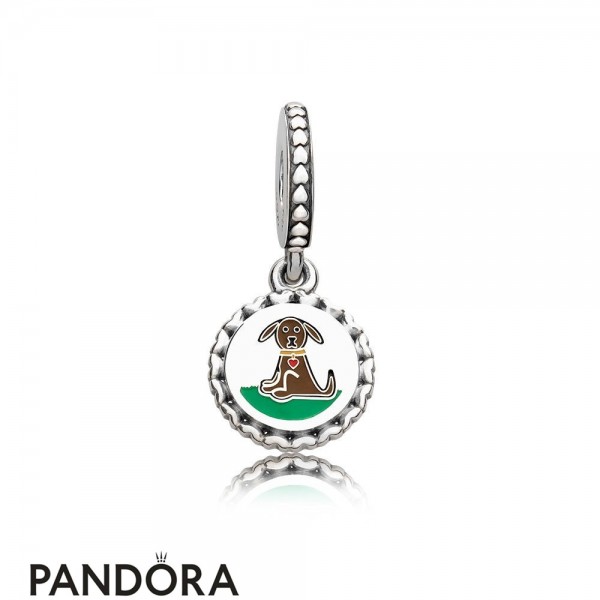 Pandora Animals Pets Charms Dog Stick Figure Pendant Charm Mixed Enamel