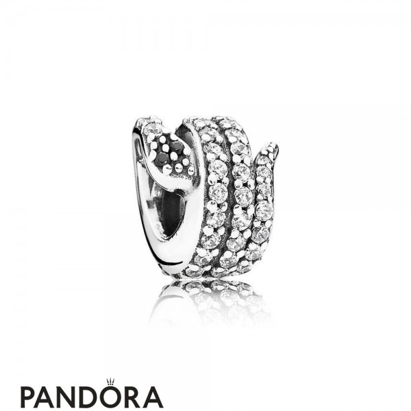 Pandora Animals Pets Charms Sparkling Snake Charm Clear Cz Black Crystal