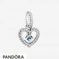 Women's Pandora Aqua Blue Beaded Heart Dangle Charm