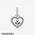 Women's Pandora Aqua Blue Beaded Heart Dangle Charm