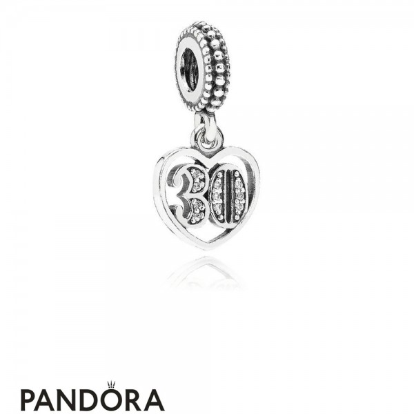 Pandora Birthday Charms 30 Years Of Love Pendant Charm Clear Cz