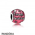 Pandora Birthday Charms Birthday Celebration Charm Transparent Cerise Enamel