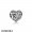 Pandora Birthday Charms June Signature Heart Charm Grey Moonstone