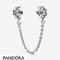 Women's Pandora Blue & Pink Fan Safety Chain Clip Charm