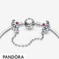 Women's Pandora Blue & Pink Fan Safety Chain Clip Charm