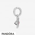 Women's Pandora Dark Red Beaded Heart Dangle Charm