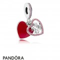 Women's Pandora Double Happiness Heart Hanging Charm