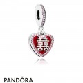 Women's Pandora Double Happiness Heart Hanging Charm
