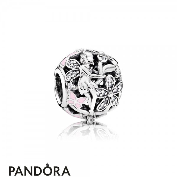 Pandora Fairy Tale Charms Dazzling Daisy Fairy Light Pink Enamel Clear Cz