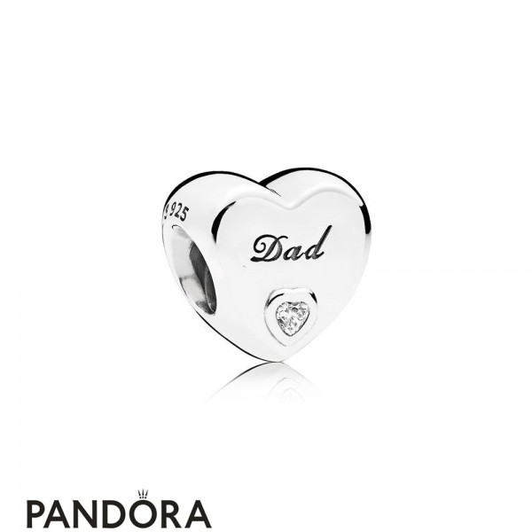 Pandora Family Charms Dad's Love Charm Clear Cz