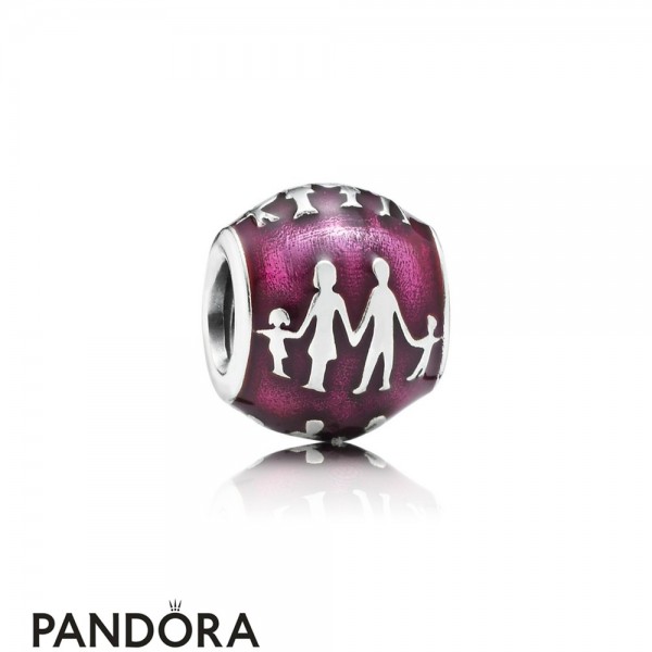 Pandora Family Charms Family Silhouette Charm Transparent Fuchsia Enamel