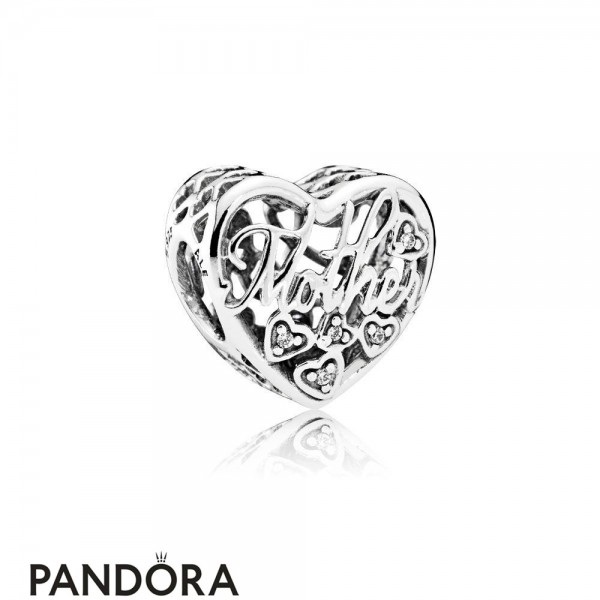 Pandora Family Charms Mother Son Bond Charm Clear Cz