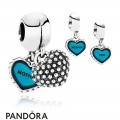 Pandora Family Charms Piece Of My Heart Son Two Part Pendant Charm Turquoise Enamel