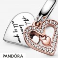 Women's Pandora Glittering Heart Pendant Charm