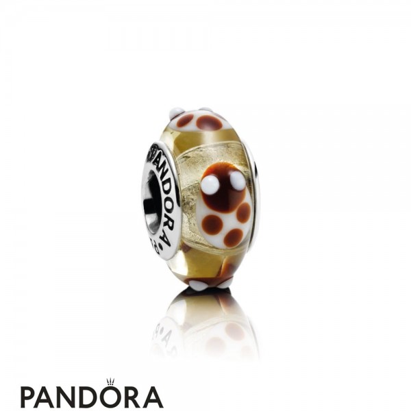 Women's Pandora Golden Glass Ladybird Charm