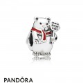 Pandora Holidays Charms Christmas Polar Bear Charm Berry Red Enamel