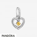 Women's Pandora Honey Beaded Heart Dangle Charm