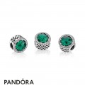 Women's Pandora Inspiration Winter Collection Radiant Hearts Charm Sea Green Crystals