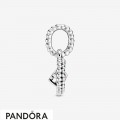 Women's Pandora Misty Rose Beaded Heart Dangle Charm