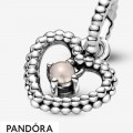 Women's Pandora Misty Rose Beaded Heart Dangle Charm