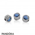 Pandora Nature Charms Dazzling Snowflake Charm Twilight Blue Crystals Clear Cz