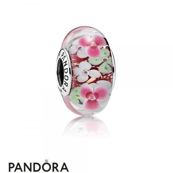 Pandora Nature Charms Flower Garden Charm Murano Glass