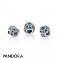 Pandora Nature Charms Glacial Beauty Charm Swiss Blue Crystals Clear Cz