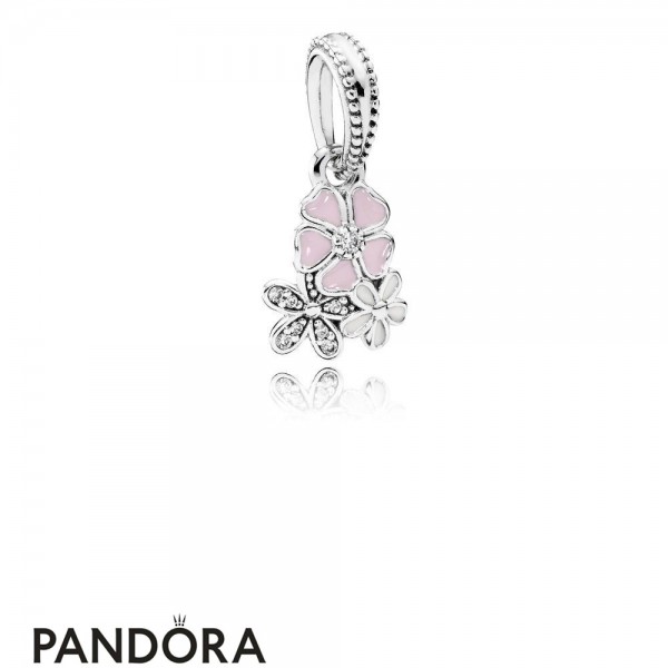 Pandora Nature Charms Poetic Blooms Pendant Charm Mixed Enamels Clear Cz