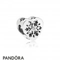 Pandora Nature Charms Snowflake Heart Charm Clear Cz