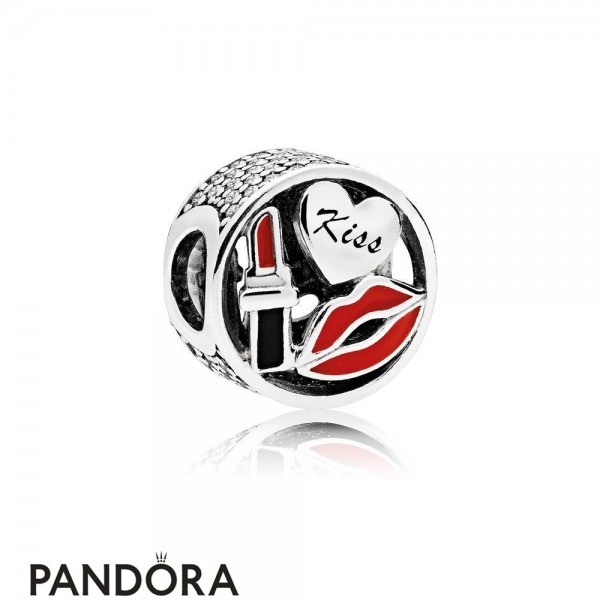 Pandora Passions Charms Chic Glamour Glamour Kiss Charm Mixed Enamel Clear Cz