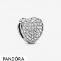 Women's Pandora Pavement Heart Clip Charm