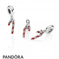 Pandora Pendant Charms Sparkling Candy Cane Pendant Charm Berry Red Enamel Clear Cz