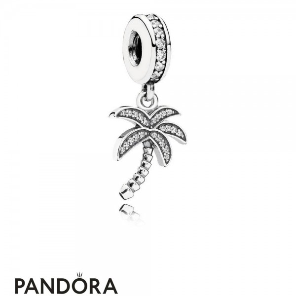Pandora Pendant Charms Sparkling Palm Tree Pendant Charm Clear Cz