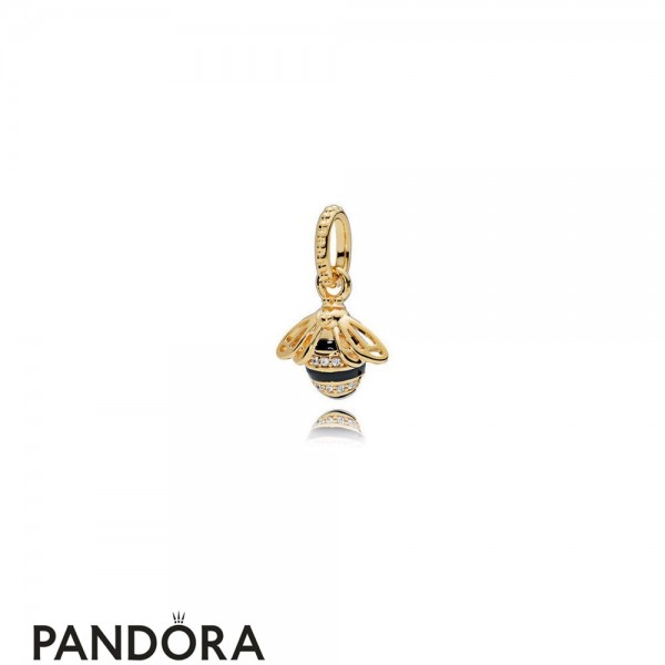 Women's Pandora Queen Bee Pendant Pandora Shine Black Enamel Clear Cz