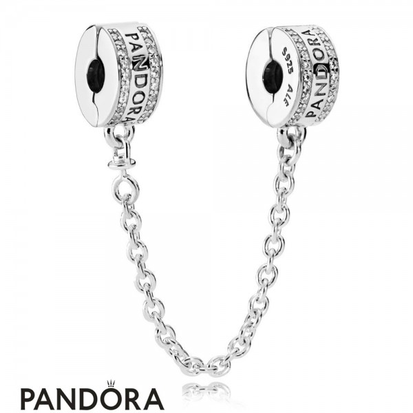 Pandora Safety Chains Pandora 925 Silver Safety Chain Logo
