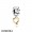 Women's Pandora Solitaire Ring Silver Dangle With 14K 002Ct Diamond