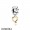Women's Pandora Solitaire Ring Silver Dangle With 14K Diamond