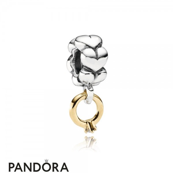 Women's Pandora Solitaire Ring Silver Dangle With 14K Diamond