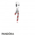 Women's Pandora Sparkling Candy Cane Pendant Charm Berry Red Enamel Clear Cz