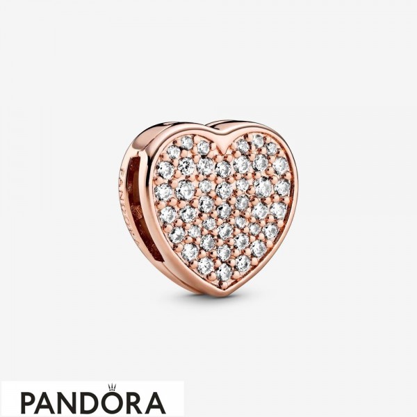 Women's Pandora Sparkling Heart Sketch Clip Charm