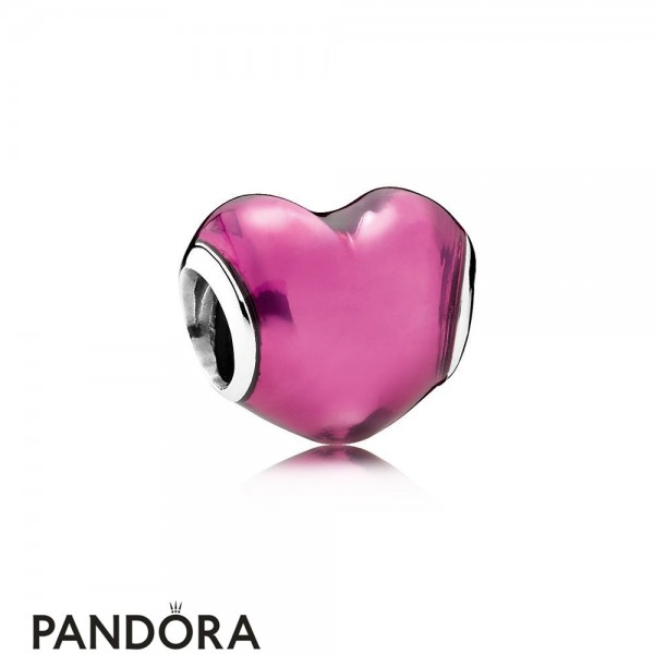 Pandora Sparkling Paves Charms In My Heart Charm Violet Enamel