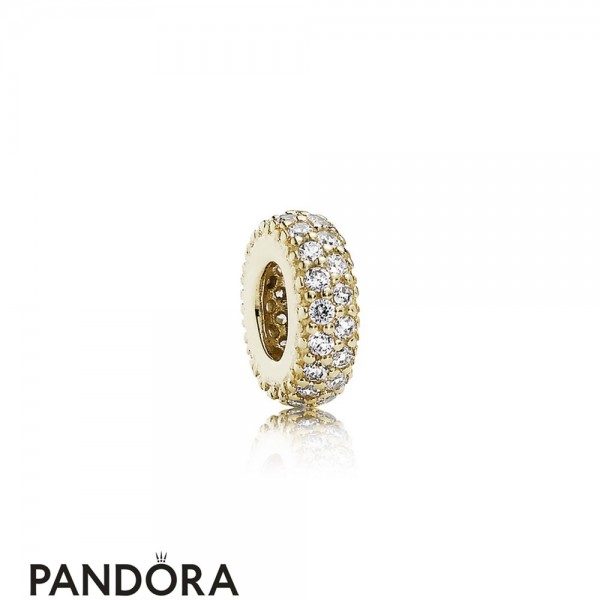 Pandora Sparkling Paves Charms Inspiration Within Spacer 14K Gold Cz