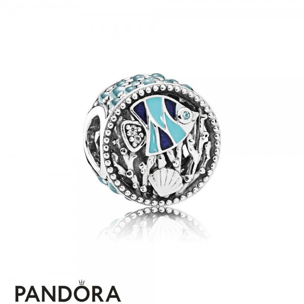 Pandora Sparkling Paves Charms Ocean Life Charm Mixed Enamel Multi Colored Cz
