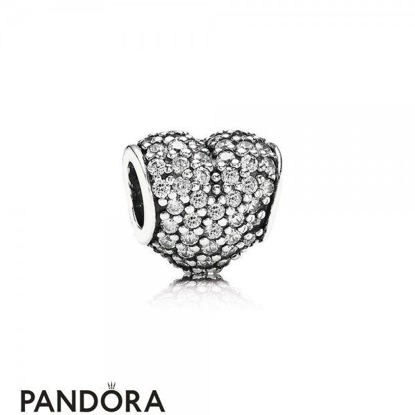 Pandora Sparkling Paves Charms Pave Heart Charm Clear Cz